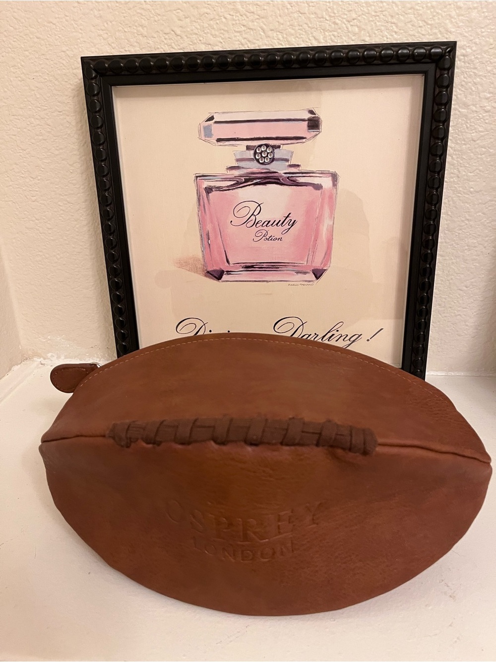 Osprey London Football/Rugby Ball Clutch – Brown Leather, Like New
